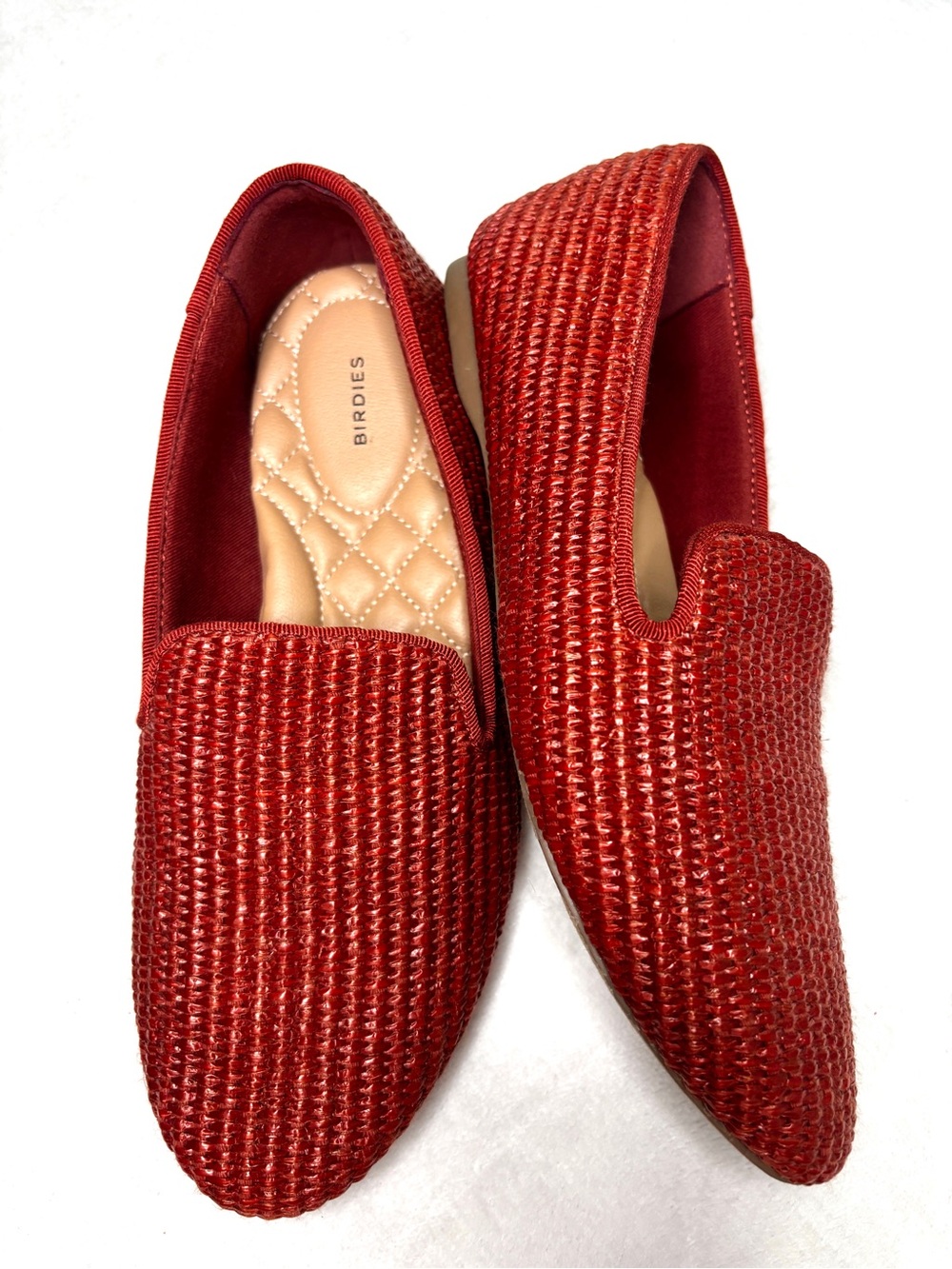 Birdies Rusty Orange Raffia Slip On Starling Loafer 7
